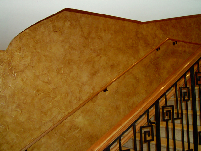 Even walls can be custom painted with bronze candy sponged on in Faux finish Glaze!