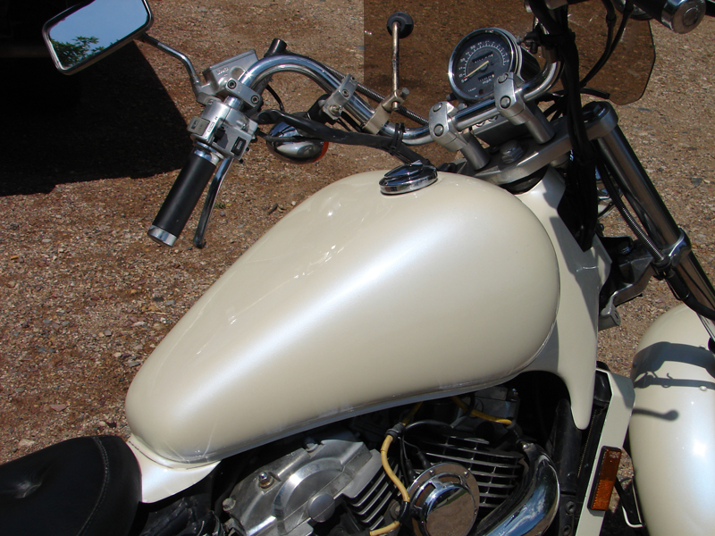 white pearl in motorcycle paint.