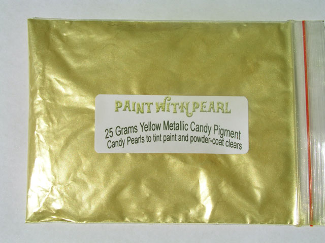 Yellow Metallic Candy pearl for paint and powder coatings