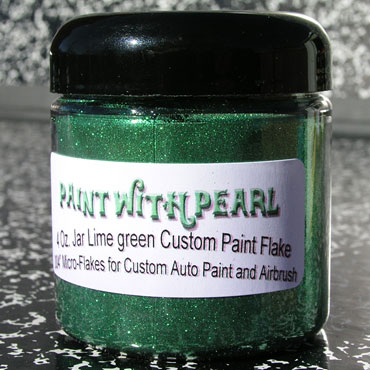 Lime Green metal flake for custom paint and powder coat.