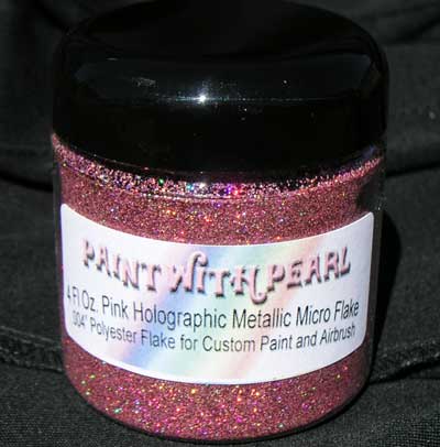 Pink Holographic flake will add a multicolor refection to your custom auto paint.